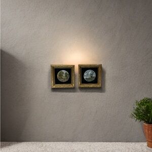 Vintage P. G. Collins Enamel Small Frame Wall Decor 4X4